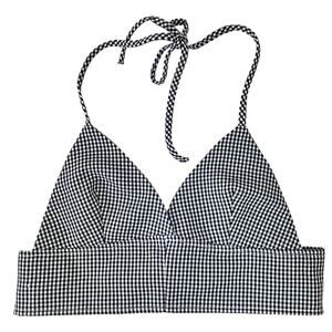 Halter Bralette Purrr Melrose Black White Gingham Unlined XS/S A/AA Cup Junior
